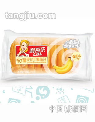 利百乐香蕉味布丁酱夹心手撕面包120g