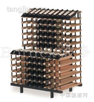 波多1米单面叠层商用展示架 红酒架 实木酒架