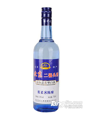 北京二锅头蓝柔陈酿8酒53°750ml白标