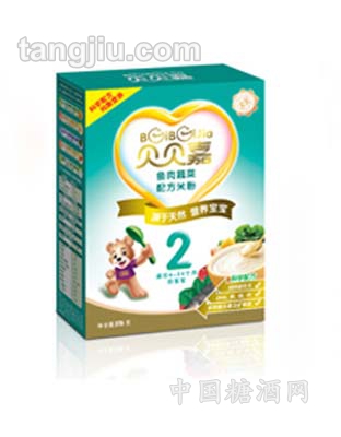 贝贝嘉2段鱼肉蔬菜配方米粉