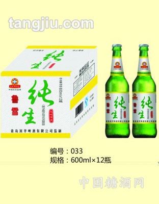 鲁雪纯生啤酒600mlX12瓶