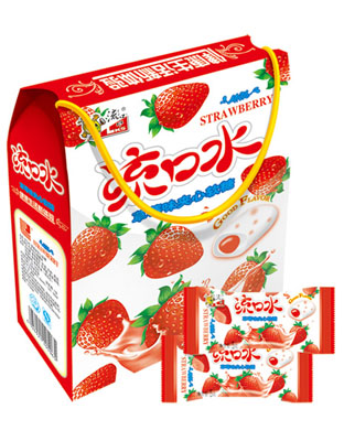 草莓味夹心奶糖.