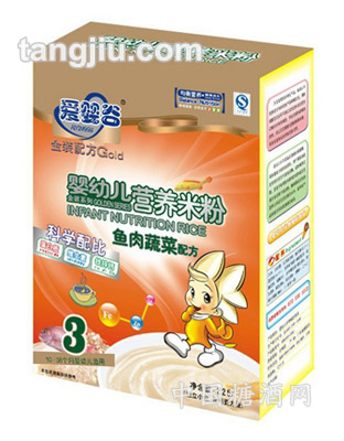 225g爱婴谷三段鱼肉蔬菜米粉