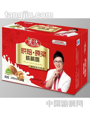 美达烘培原浆核桃露箱皮240ml