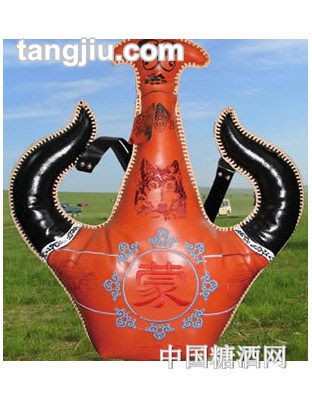 蒙酒刺绣大牛角1500ml