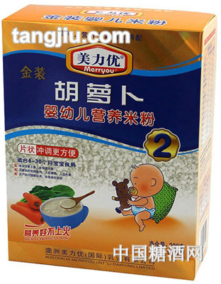 美力优2段胡萝卜营养米粉300g