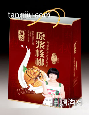超六原浆核桃果仁露手提袋