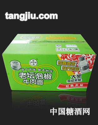 满口香老坛泡椒牛肉面箱装