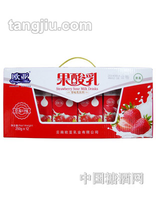 欧亚草莓味果酸乳250g12盒