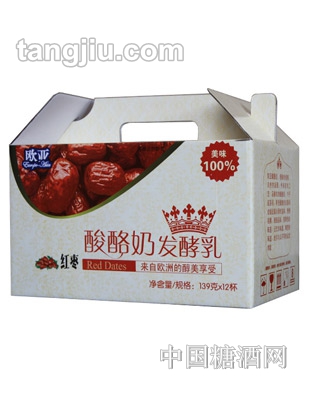 欧亚红枣味酸酪奶139g12杯