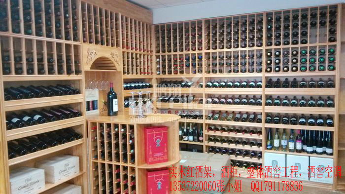 广州实木酒架设计，深圳实木酒架生产，红酒专卖店设计