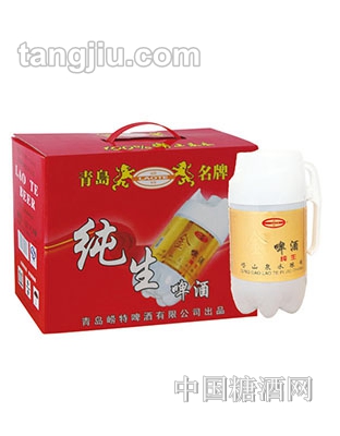 崂特纯生金啤酒1.8L