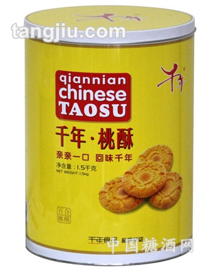千年牌桃酥铁桶装1500g