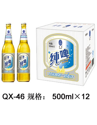 QX-46-青轩镭射标纯啤啤酒500毫升