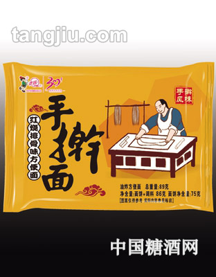 青援手擀面红烧排骨方便面89g