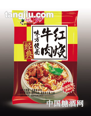 青援经典红烧牛肉味方便面89g