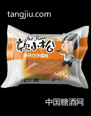 软小松金砖豆沙蛋糕