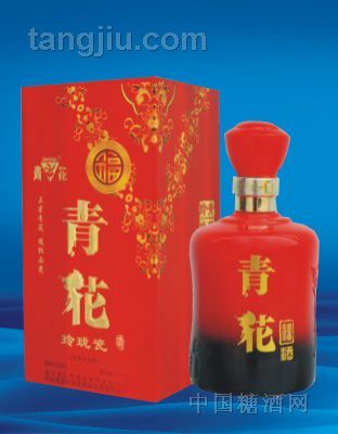 青花玲珑瓷福酒