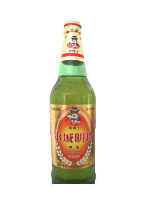 水城明珠啤酒_金色酒标