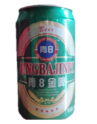 易拉罐八度青8金啤