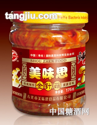 美味思罐装辣味金针菇175g