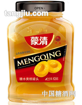 蒙清糖水黄桃罐头820g