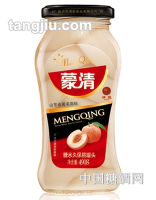 蒙清糖水白桃罐头490g