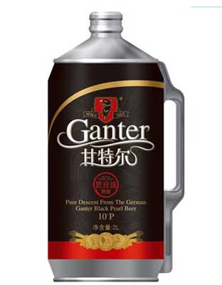 甘特尔啤酒2L桶装(效果图)黑珍珠