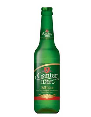 甘特尔啤酒330ML绿瓶(效果图)清纯