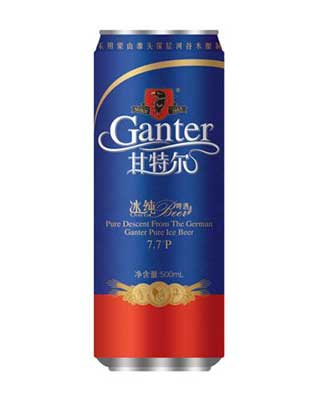 甘特尔啤酒500ML白瓶(效果图)冰纯