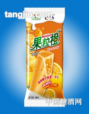 仕顺冰棍果粒橙80g