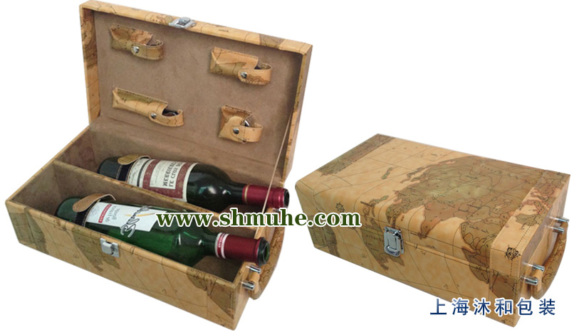 供应双支红酒包装盒 皮盒 现货特价产品