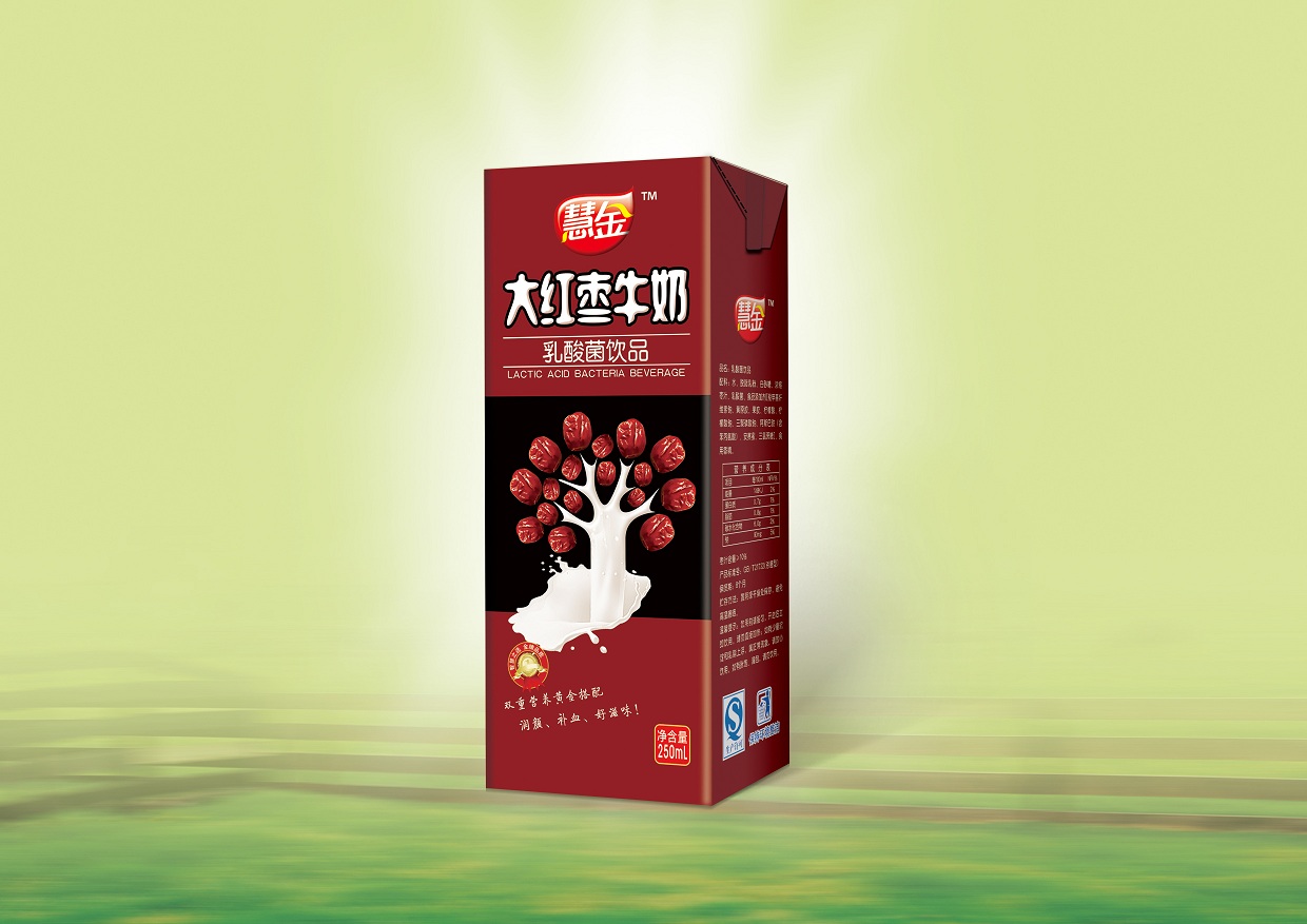 慧金苗条砖大红枣牛奶乳酸菌饮品单盒装
