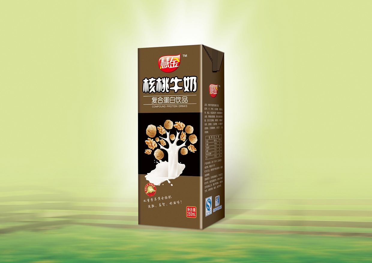 慧金苗条砖核桃牛奶复合蛋白饮品单盒装