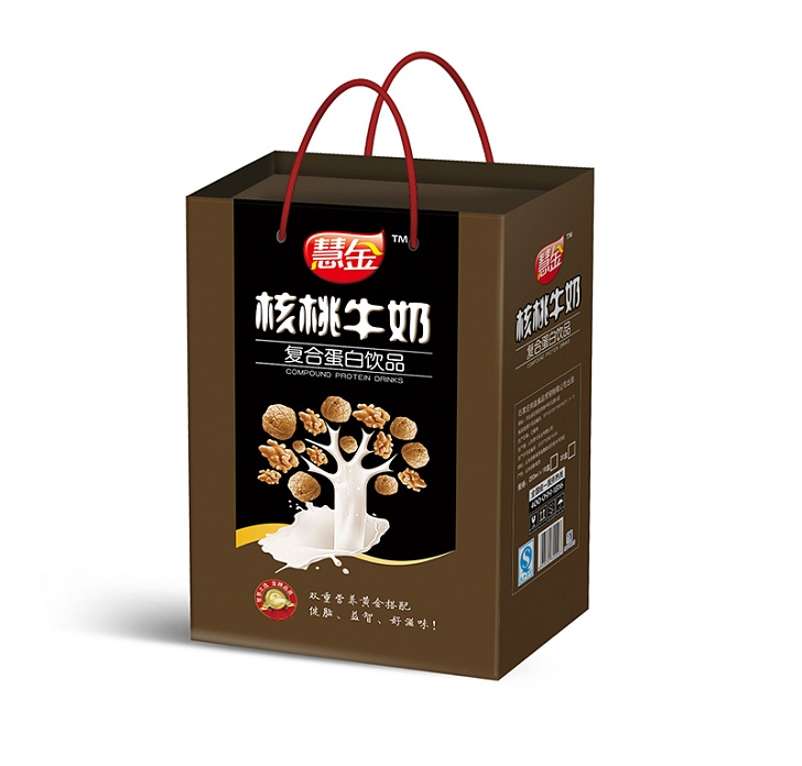 慧金苗条砖核桃牛奶复合蛋白饮品16盒竖提礼品装