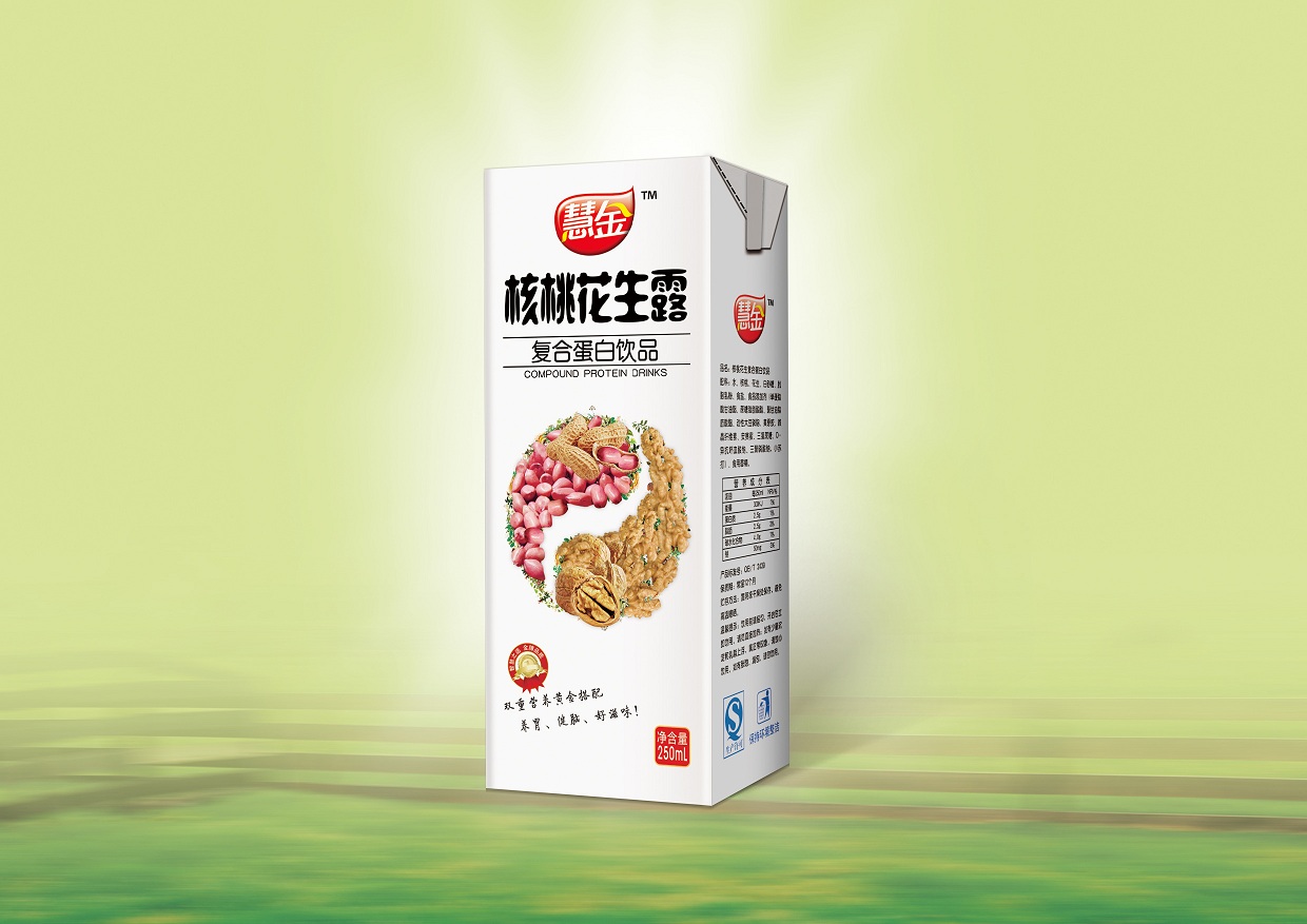 慧金苗条砖核桃花生露复合蛋白饮品单盒装