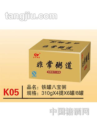 K05 品名：铁罐八宝粥 规格：310x4提x6罐、8罐