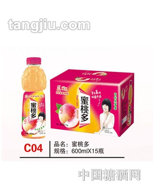 C04 品名：蜜桃多 规格：600mlx15瓶