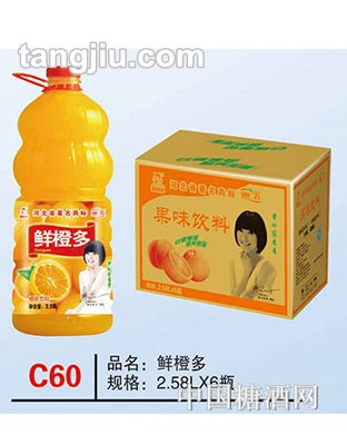 C60 品名：鲜橙多 规格：2.58Lx6瓶