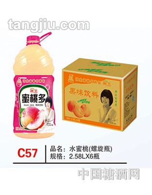 C57 品名：水蜜桃（螺旋瓶） 规格：2.58Lx6瓶