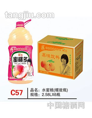 C57 品名：水蜜桃（螺旋瓶） 规格：2.58Lx6瓶