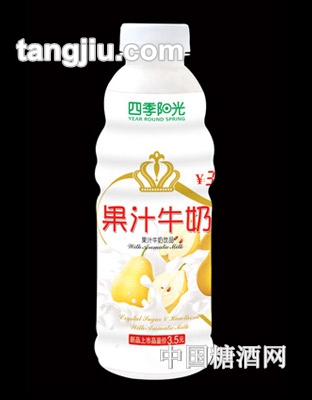 四季阳光果汁牛奶梨味600ml