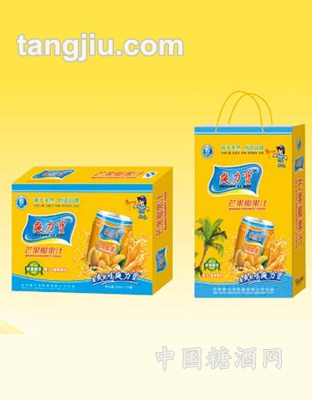 爽力宝芒果椰果汁