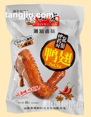松发微辣鸭翅65克