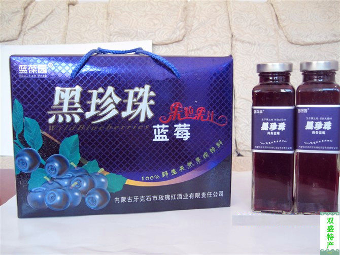 蓝葆园420ml黑珍珠野生蓝莓果汁