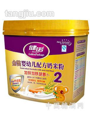 健诺2段加锌加铁胡萝卜配方奶米粉500g