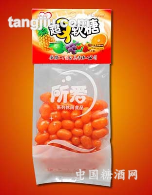 超Q软糖橘红色豆豆