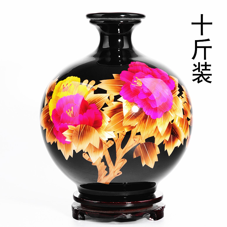 陶瓷酒瓶批发 十斤装麦秆画瓷器白酒包装瓶