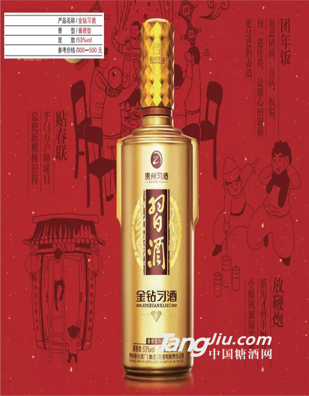 过年就送53度金钻习酒厂家直销价格收藏价值