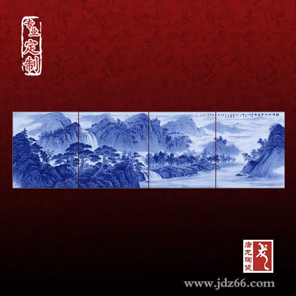 大型瓷砖画 旅游景点宣传瓷砖画定制 瓷砖画安装